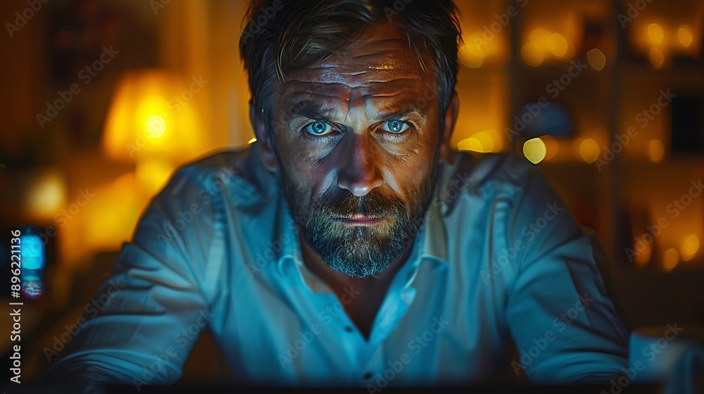 A realistic photograph, 8K resolution, shot on professional DSLR camera, tack-sharp focus, exquisite detail, high dynamic range of A focused office worker typing on a laptop late into the night, A realistic photograph, 8K resolution, shot on professional DSLR camera, tack-sharp focus, exquisite detail, high dynamic range of A focused office worker typing on a laptop late into the night,