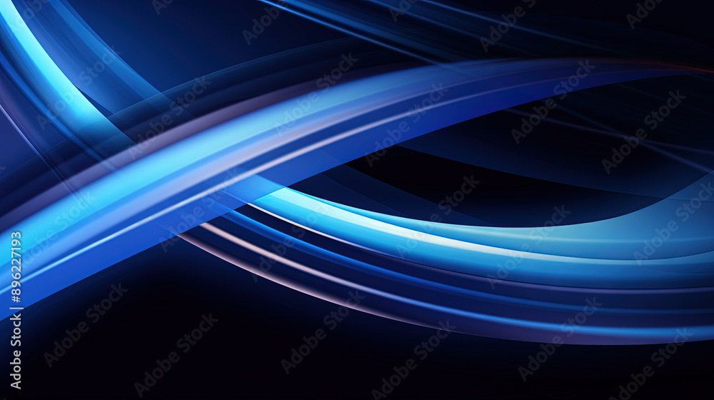 Abstract blue neon light trails and digital waves on dark background for tech and business design themes. Abstract blue neon light trails and digital waves on dark background for tech and business design themes.