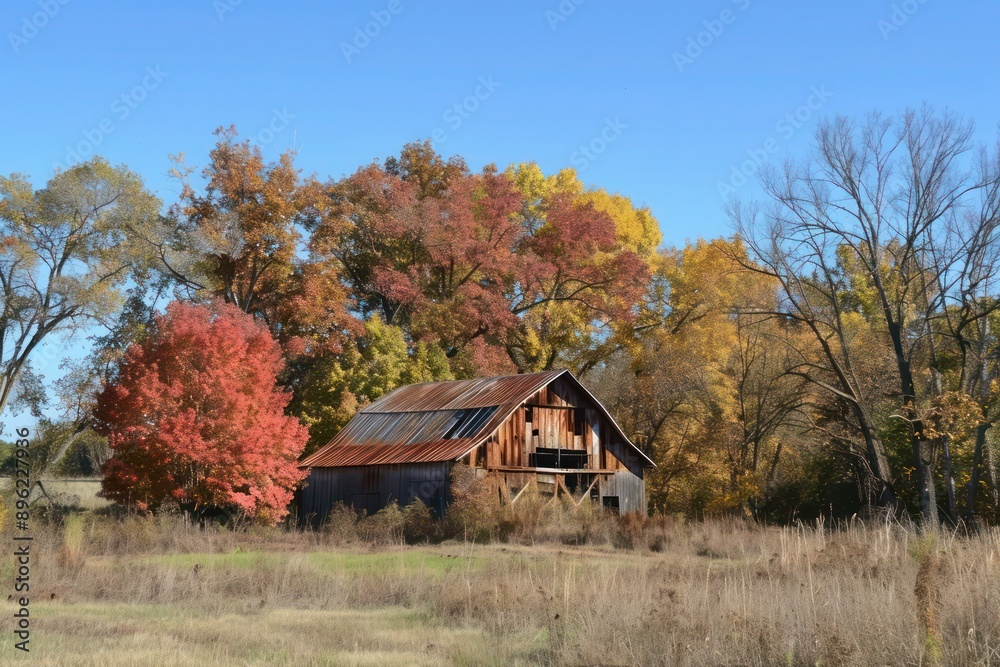 old barn in autumn old barn in autumn