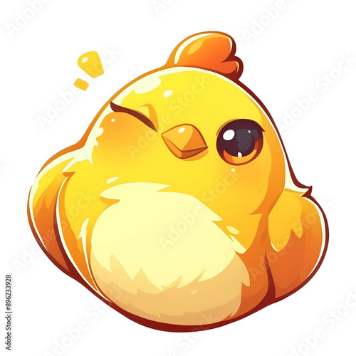 Illustration of cute little chicken character

