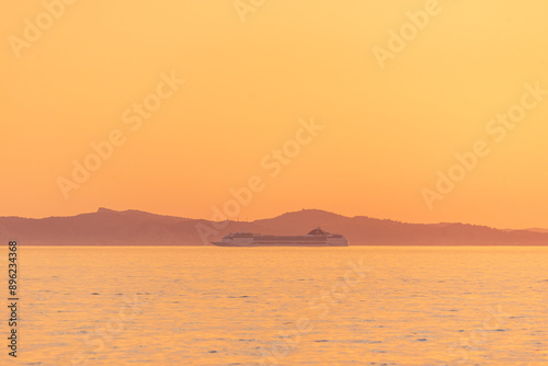 Ships in Sunset 