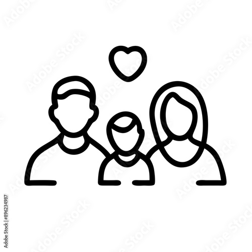 Familie mit Kind und Herz Symbol