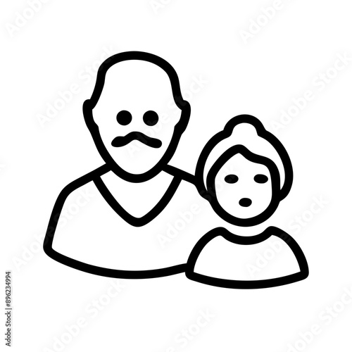 Familie Oma und Opa Symbol Großeltern Icon 