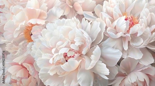 Close-up Of Light Pink Peonies in a Bunch © Hamid