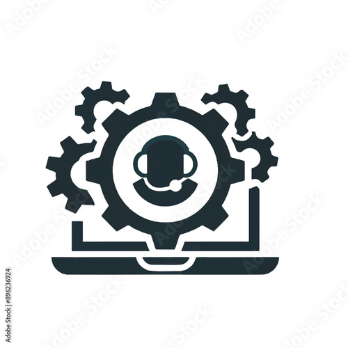 IT support service icon isolated on white background. Call center 