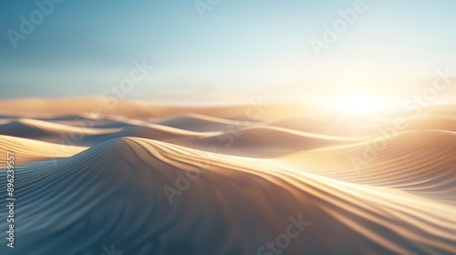 Closeup Silhouette image of sand dunes in the desert at sunset. photo