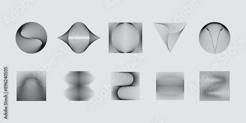 Vector abstract shapes collection made with minimalist geometric forms and graphics elements for poster, cover, art, presentation, prints, fabric, wallpaper and etc.