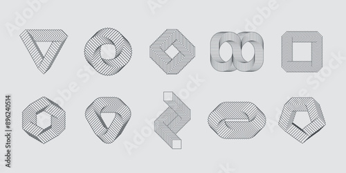 Vector abstract shapes collection made with minimalist geometric forms and graphics elements for poster, cover, art, presentation, prints, fabric, wallpaper and etc.