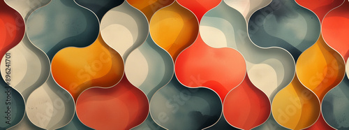 Illustration inspired by 1960s wallpaper_6.  Aspect ratio 65_24