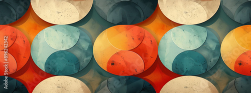 Illustration inspired by 1960s wallpaper_4.  Aspect ratio 65_24