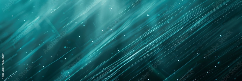 A soft teal gradient background with diagonal lines and floating specks