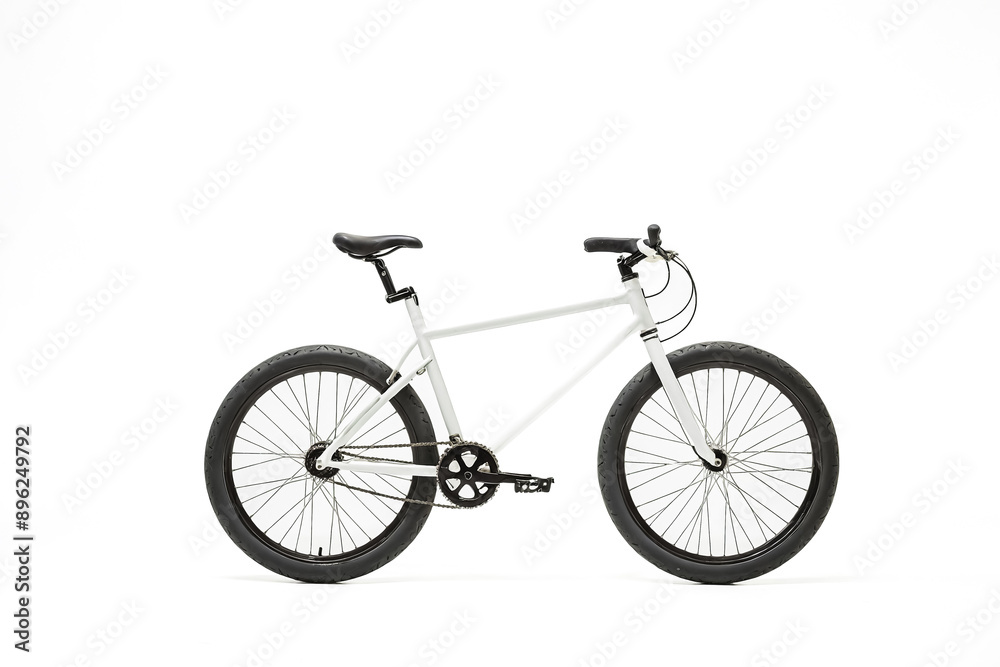 Fototapeta premium White Bicycle on White Background