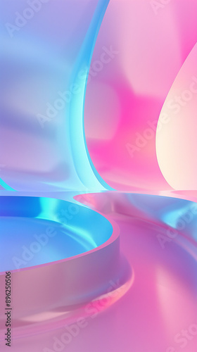 Soft pastel abstract curves with a futuristic look