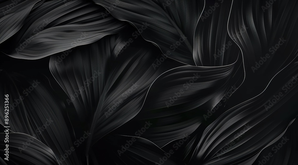 Abstract black leaf textures as a backdrop for a tropical foliage setting. Abstract black leaf textures as a backdrop for a tropical foliage setting.