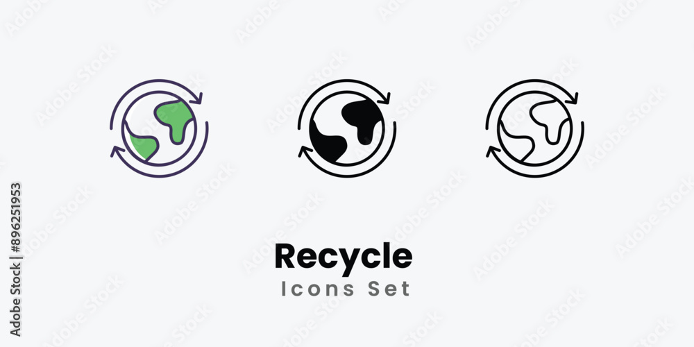 Recycle Icons thin line and glyph vector icon stock illustration Recycle Icons thin line and glyph vector icon stock illustration