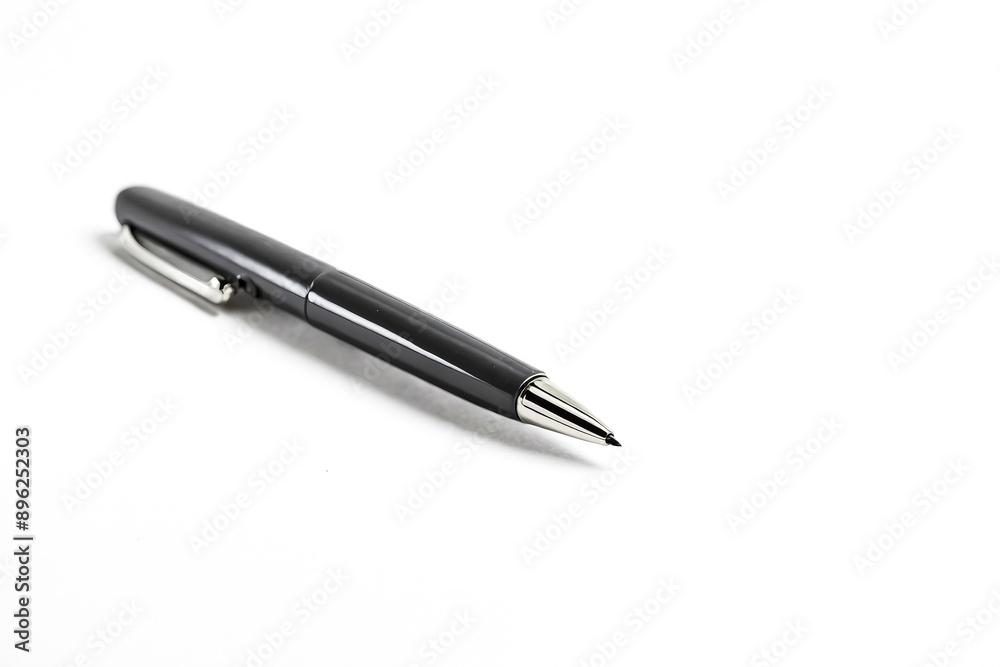 Black pen on a white background Black pen on a white background