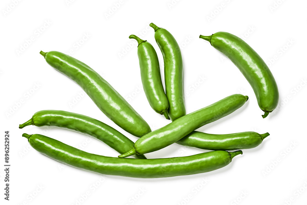 Green Peppers on White Background Green Peppers on White Background