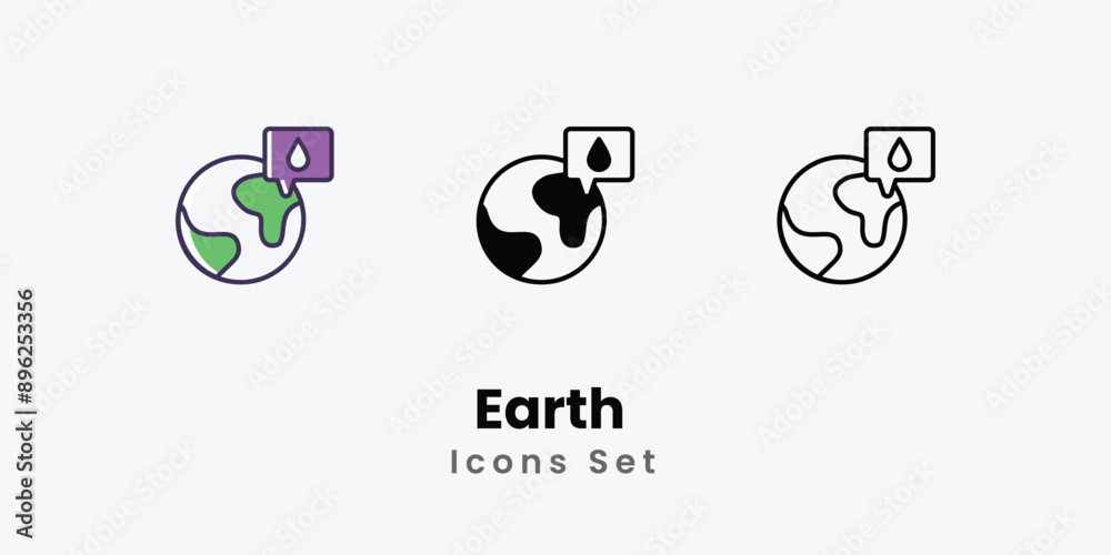 Earth Icons thin line and glyph vector icon stock illustration Earth Icons thin line and glyph vector icon stock illustration