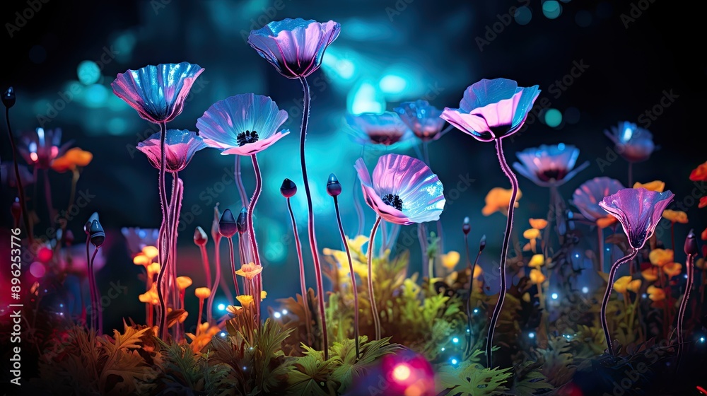 colorful bioluminescent wildflowers colorful bioluminescent wildflowers