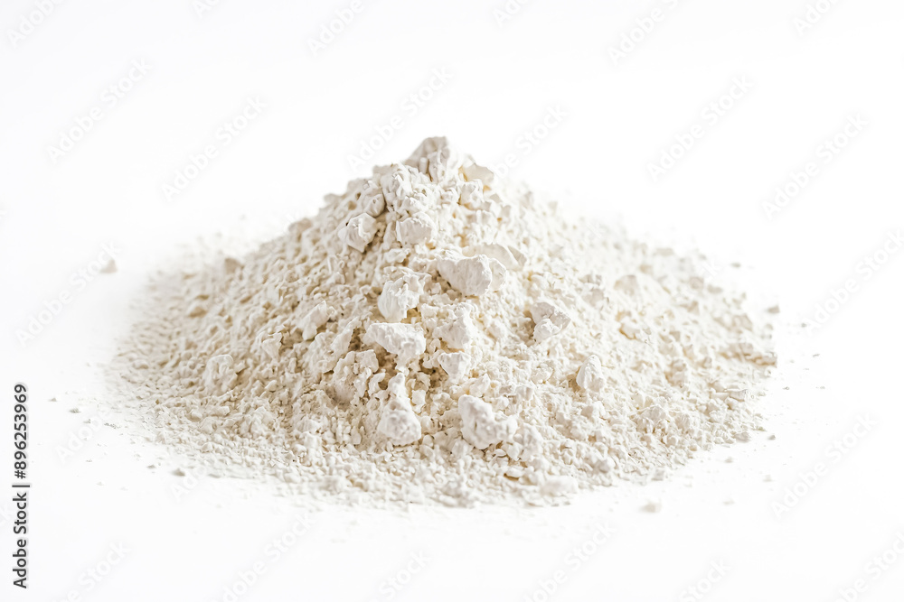 Heap of White Powder on White Background Heap of White Powder on White Background
