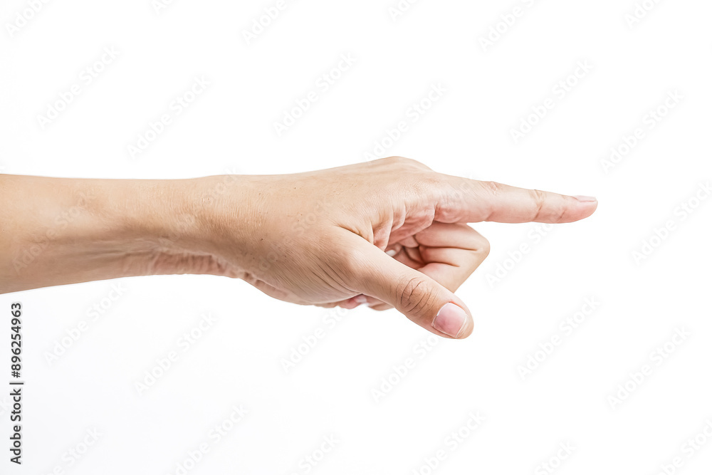 Hand pointing right isolated on white background Hand pointing right isolated on white background
