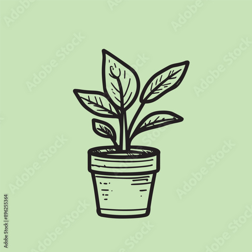 Small flower or creeper plant icon or seedling symbol isolated on white background
