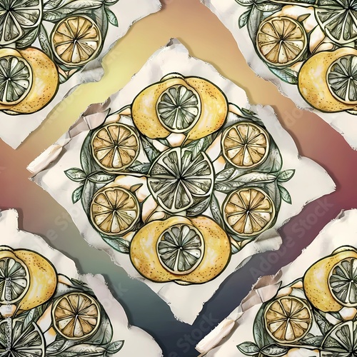 Wallpaper Mural pattern with lemon  Torontodigital.ca