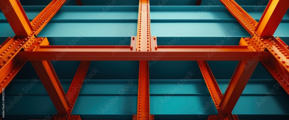 Fototapeta premium A Roof Cantilever Steel Structure, Representing Strength And Innovation