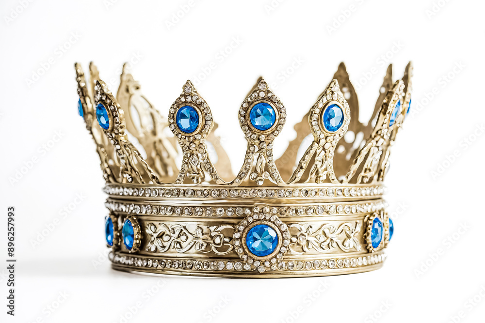 Gold Crown with Blue Gemstones Gold Crown with Blue Gemstones