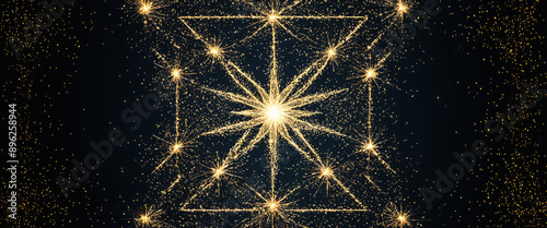 Night sky covered in fireworks of unachievable star pattern