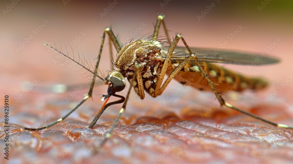 Mosquito that carries dengue fever, Zika virus is sucking blood on human skin. Mosquito that carries dengue fever, Zika virus is sucking blood on human skin.