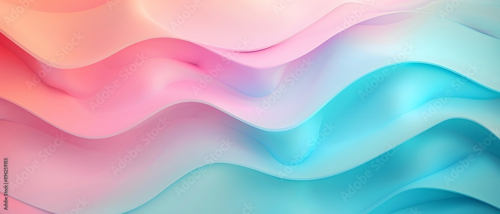 Obraz premium Abstract wavy background with pink and blue gradient.