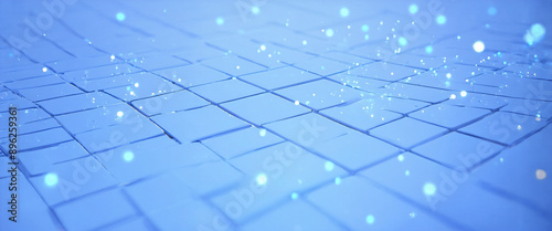 Pattern of a watery glass tiles with particles floating around