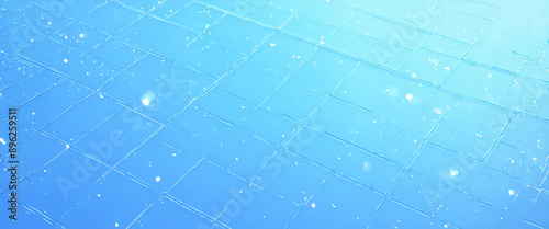 Pattern of a watery glass tiles with particles floating around