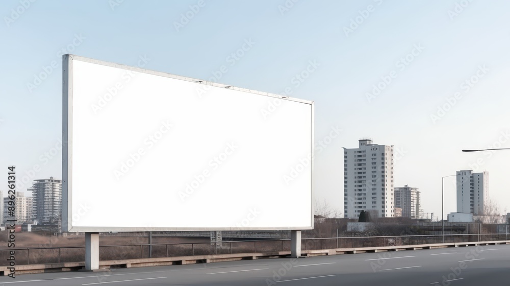 Clean White Billboard Mockup: Ideal for Custom Advertisements and Branding Clean White Billboard Mockup: Ideal for Custom Advertisements and Branding