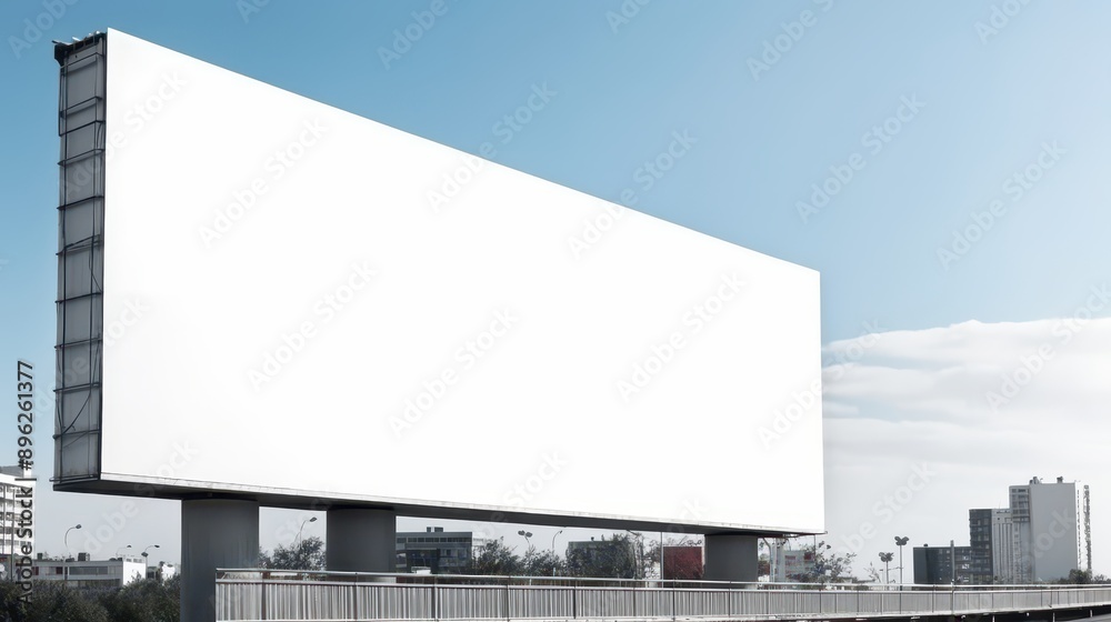 Unused Billboard Space: White Display Sign Mockup for Creative Marketing