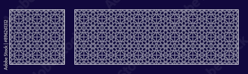 Islamic vector arabesque template decoration. Elegant decor in eastern style. Islam decorative symbol. Geometric floral motif for textile and fabric designs, arabic holidays cards. Black, white color