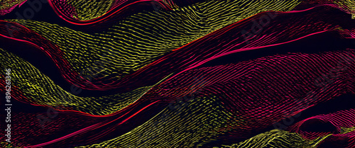 Abstract wavy background pattern in yellow mixed with pink
