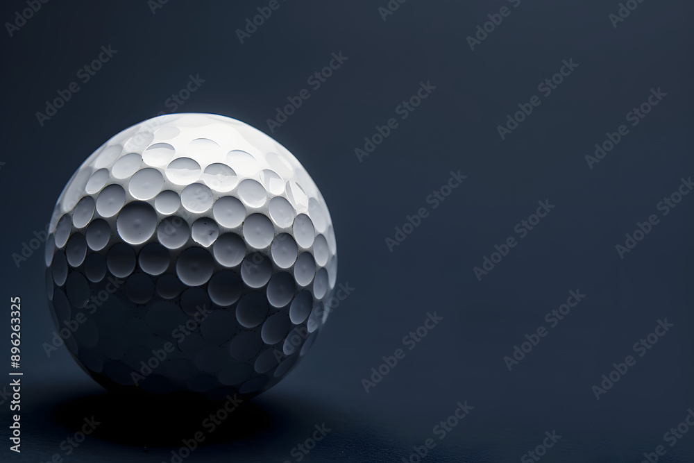Stylish golf ball isolated on empty dark blue background. Stylish golf ball isolated on empty dark blue background.