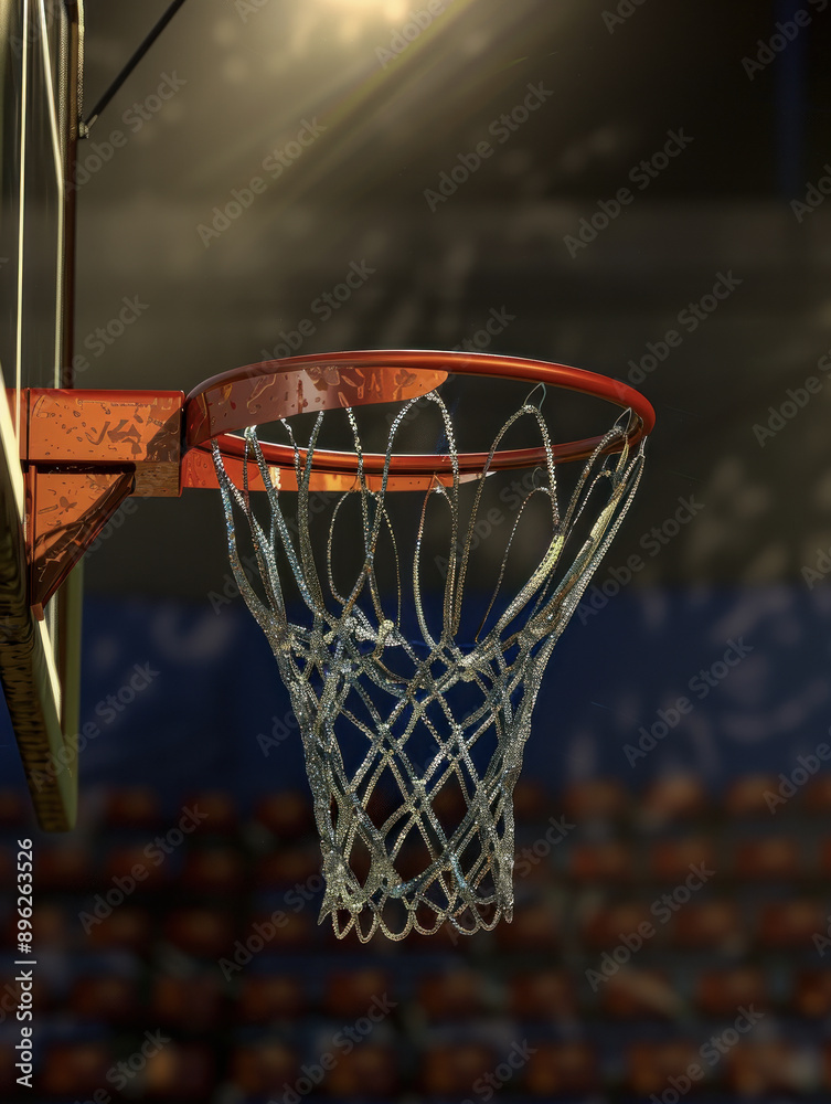 Close-up of basketball hoop with net Close-up of basketball hoop with net