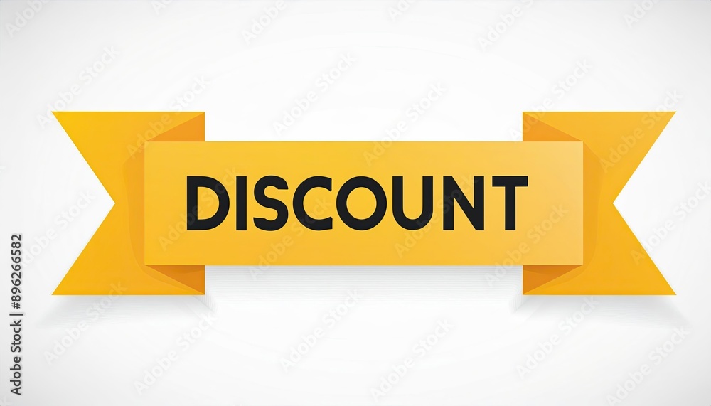 inscription 'Discount' yellow angular ribbon shopping label sale special offer inscription 'Discount' yellow angular ribbon shopping label sale special offer