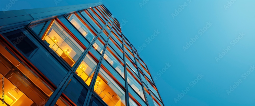 An Illuminated Construction Building At Night Represents Night-Time Progress And Ambition An Illuminated Construction Building At Night Represents Night-Time Progress And Ambition
