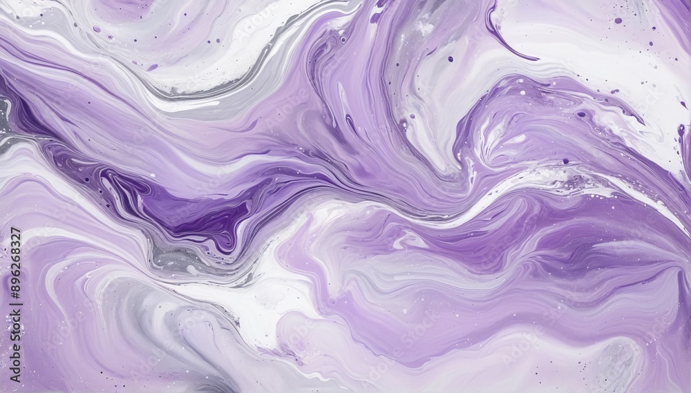 Background with fluid art texture. Backdrop with abstract mixing paint effect. Liquid acrylic artwork that flows and splashes. Mixed paints for interior poster. Light violet, silver and white colors Background with fluid art texture. Backdrop with abstract mixing paint effect. Liquid acrylic artwork that flows and splashes. Mixed paints for interior poster. Light violet, silver and white colors