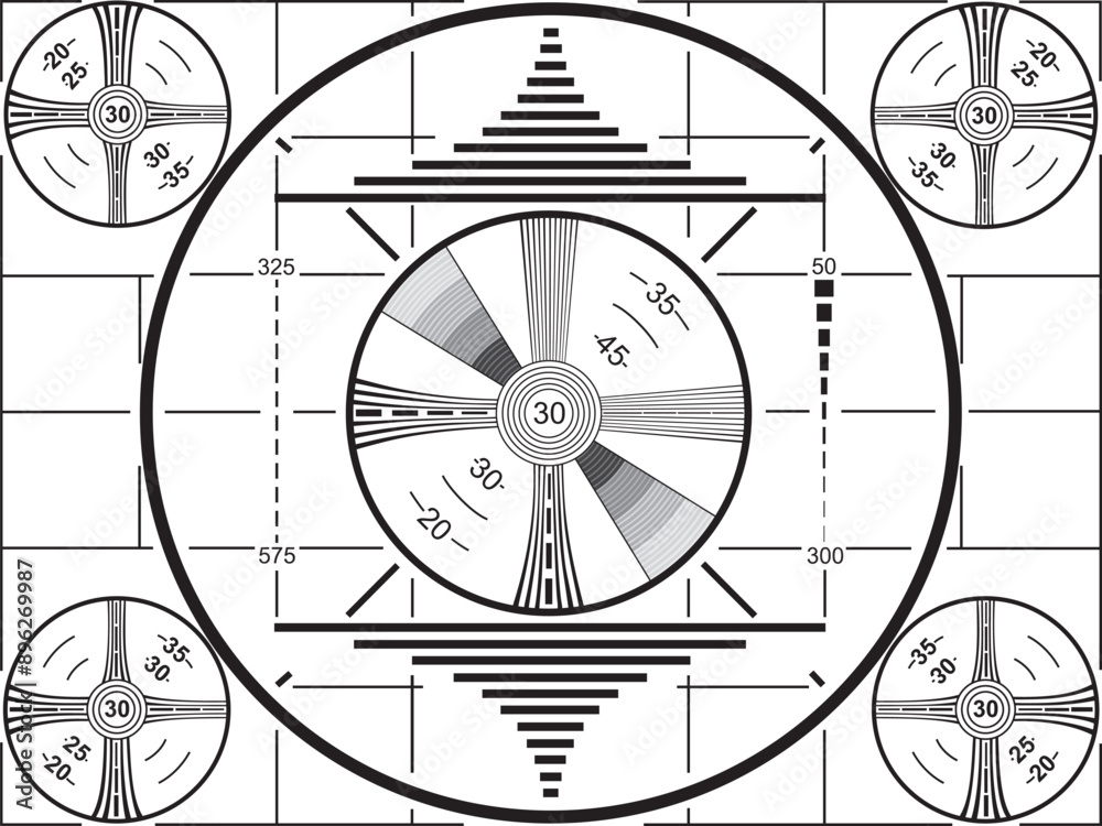 Poster 1950 s Era Television Test Pattern For Black And White TV s 