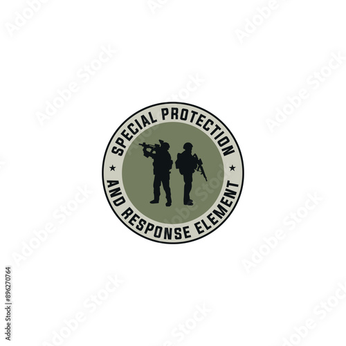 Elite Army Security Force Badge Logo Design Template