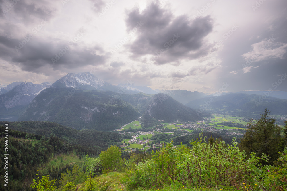 Naklejka premium Konigsee lake from Jenner mount in Berchtesgaden National Park, Alps Germany