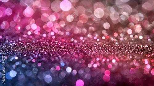  A close-up of a vibrant pink and blue backdrop with several hazy light sources above