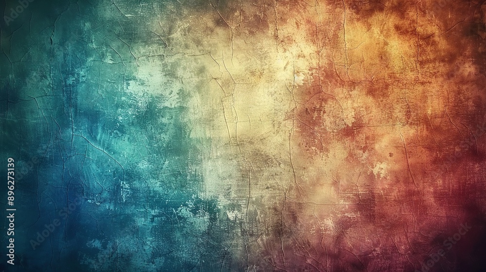 Grungy wall with multicolored painting on the side Grungy wall with multicolored painting on the side