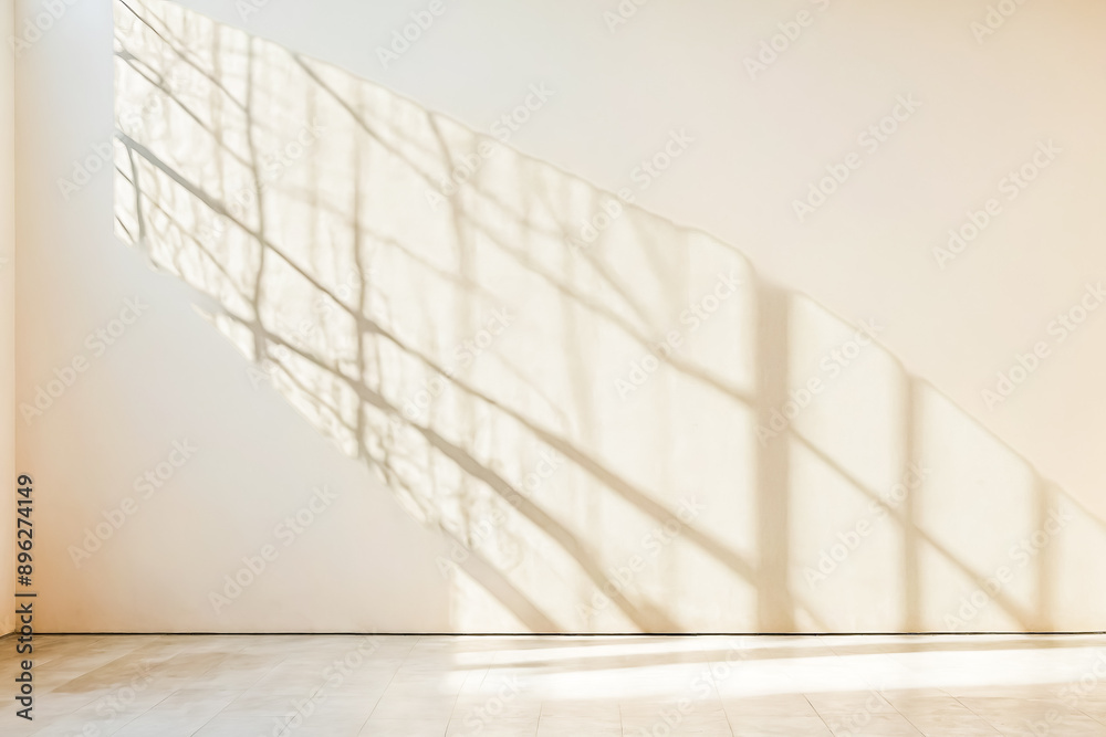 Fototapeta premium Minimalist Interior with Sunlight Streaming Through Window