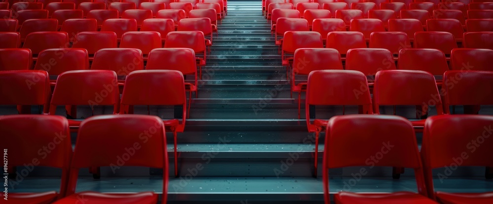 Naklejka premium Grandstand Stadium H-Beam Steel Structure, Showcasing Stability And Support